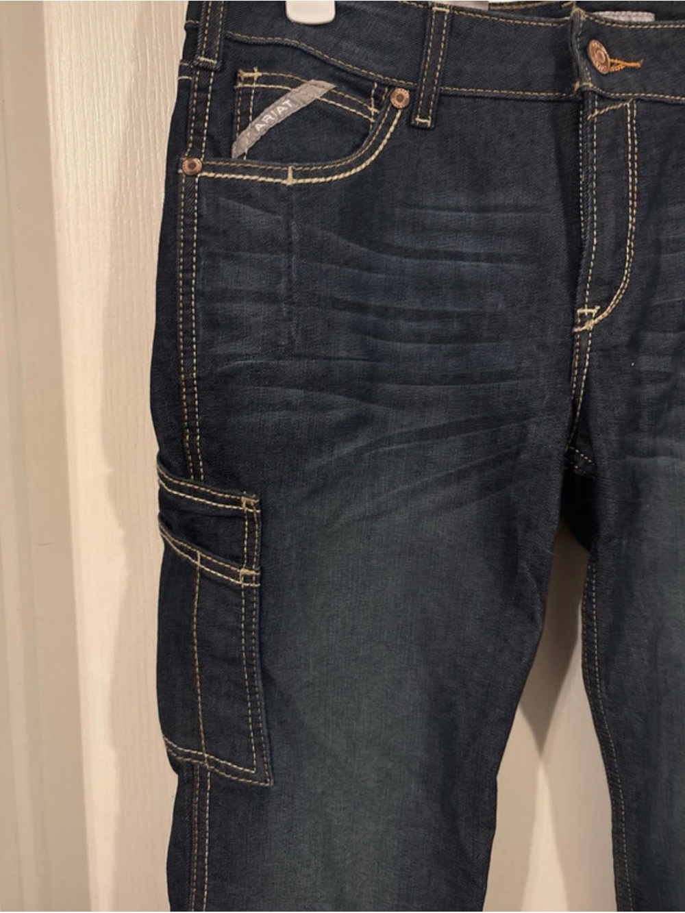 Ariat Women’s Dark Indigo Bootcut Cargo Jeans - Picture 2 of 8